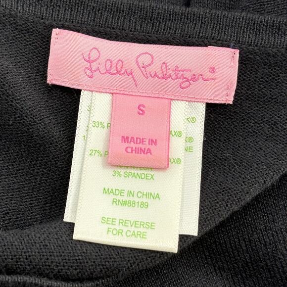 Lilly Pulitzer Ramona Black Fringe Sweater - Picture 10 of 12